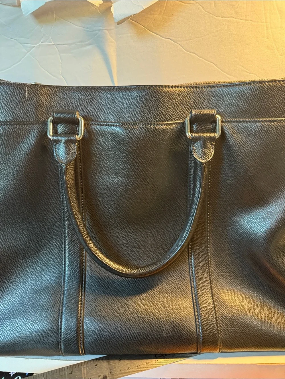 Coach Black Leather Brief Bag - Men unisex leather laptop
